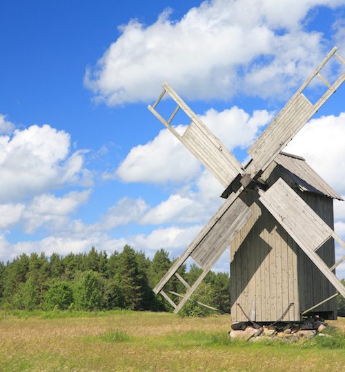 Old wooden windmill, Hiiumaa island, Estonia