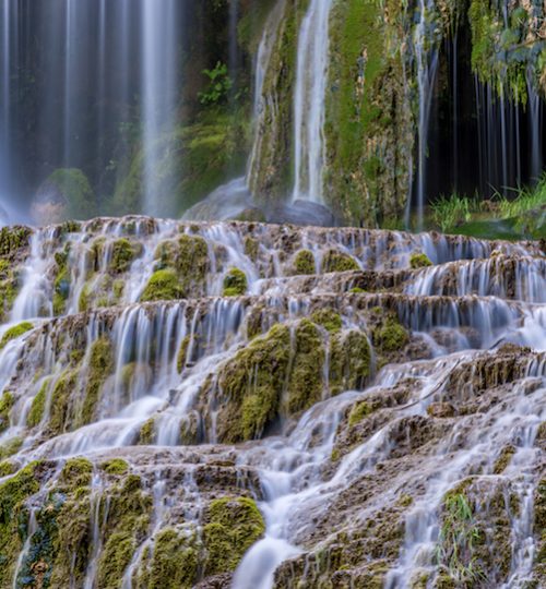 Krushuna waterfalls in bulgaria at spring